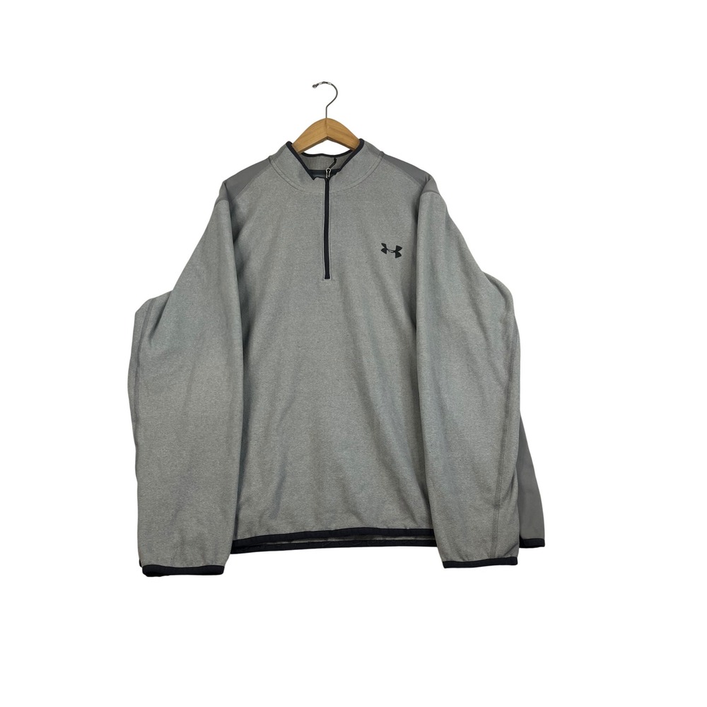 Under Armour ColdGear Mens XXL Gray Quarter Zip Fleece Pullover 4448